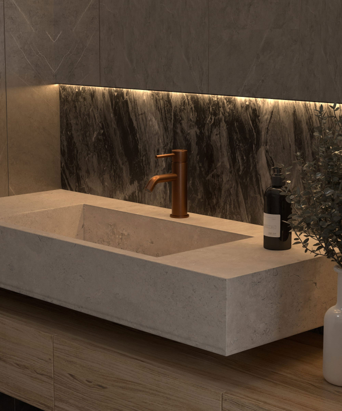 Basin Mixer Tap, Brushed Rose Gold - Corbeau