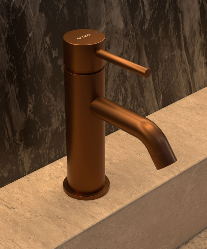 Basin Mixer Tap, Brushed Rose Gold - Corbeau