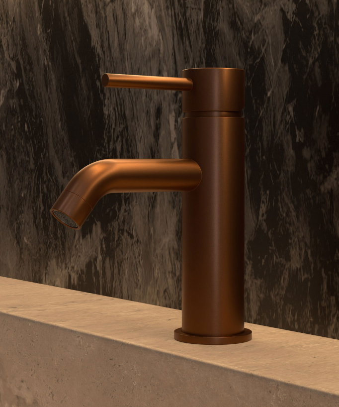 Basin Mixer Tap, Brushed Rose Gold - Corbeau