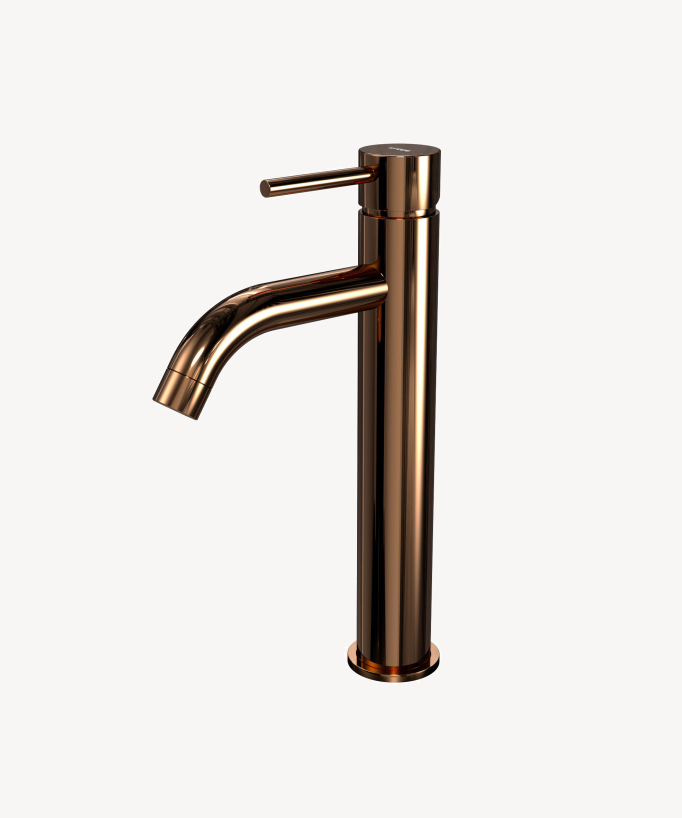 Tall Basin Mixer Tap, Rose Gold - Corbeau
