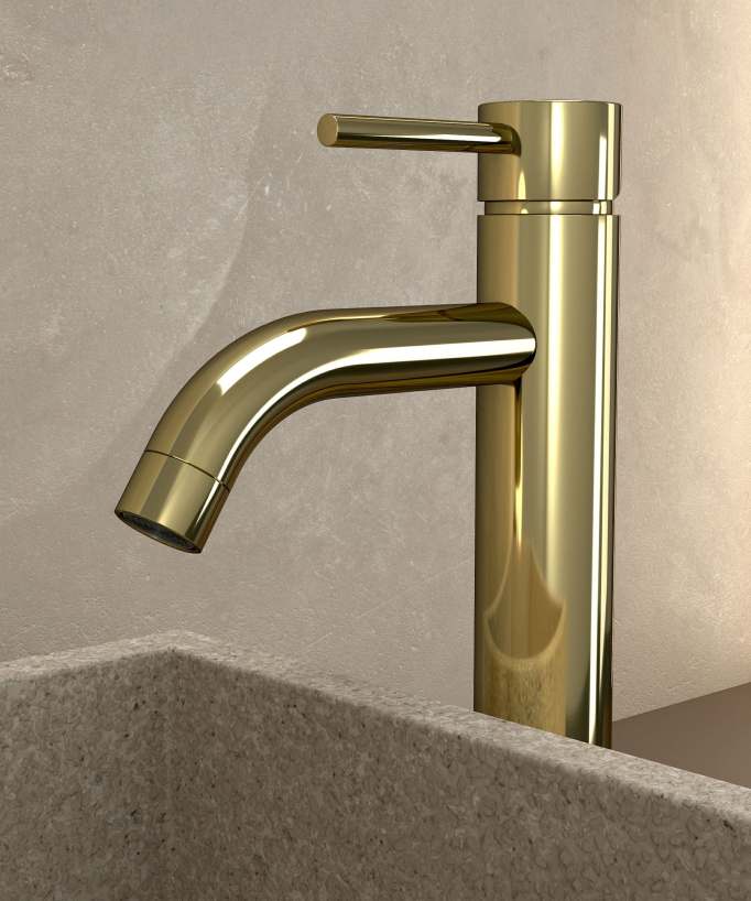 Tall Basin Mixer Tap, Gold - Corbeau
