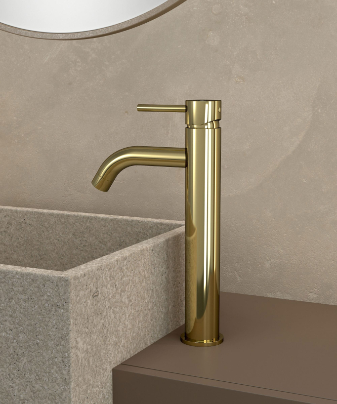 Tall Basin Mixer Tap, Gold - Corbeau