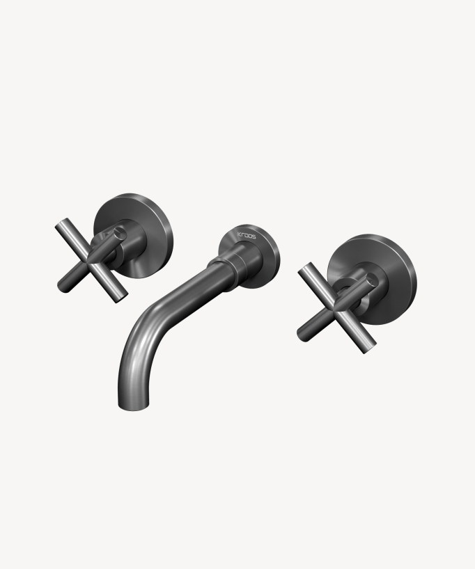 Wall-Mounted Basin Mixer, Gunmetal - Corbeau