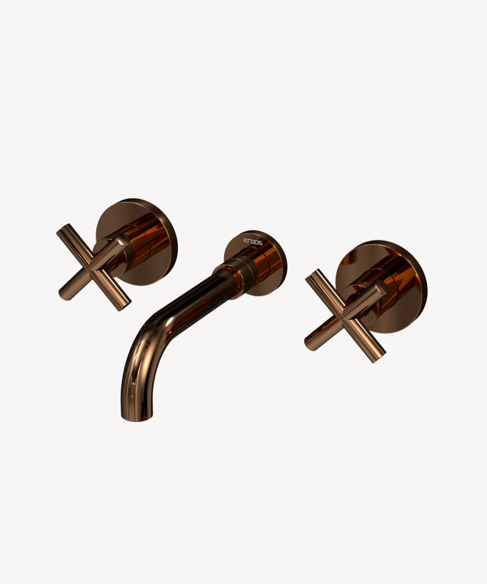 Wall-Mounted Basin Mixer, Rose Gold - Corbeau