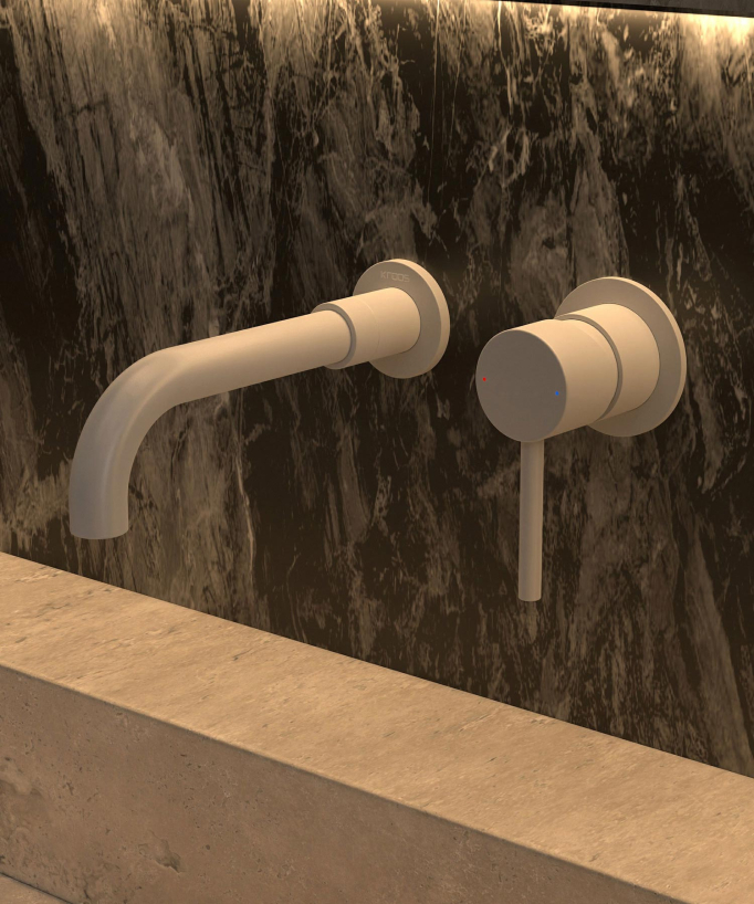 Wall-Mounted Basin Mixer, White - Corbeau