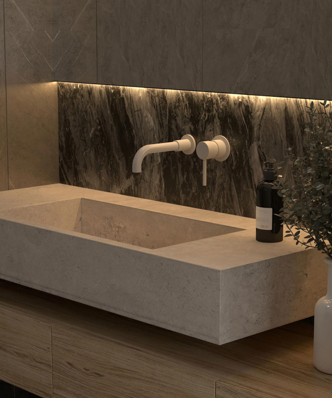 Wall-Mounted Basin Mixer, White - Corbeau