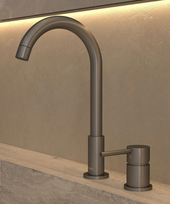 2-Hole Basin Mixer Tap, Gunmetal - Corbeau