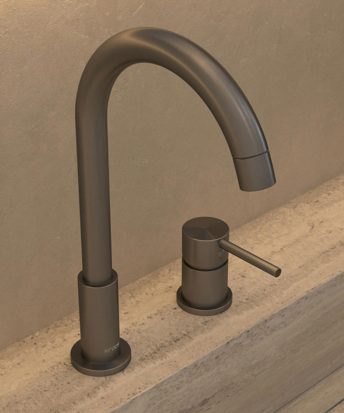 2-Hole Basin Mixer Tap, Gunmetal - Corbeau