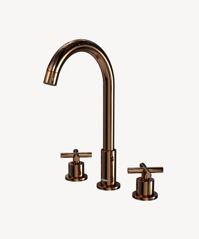 Deck-Mounted Basin Mixer, Rose Gold - Corbeau