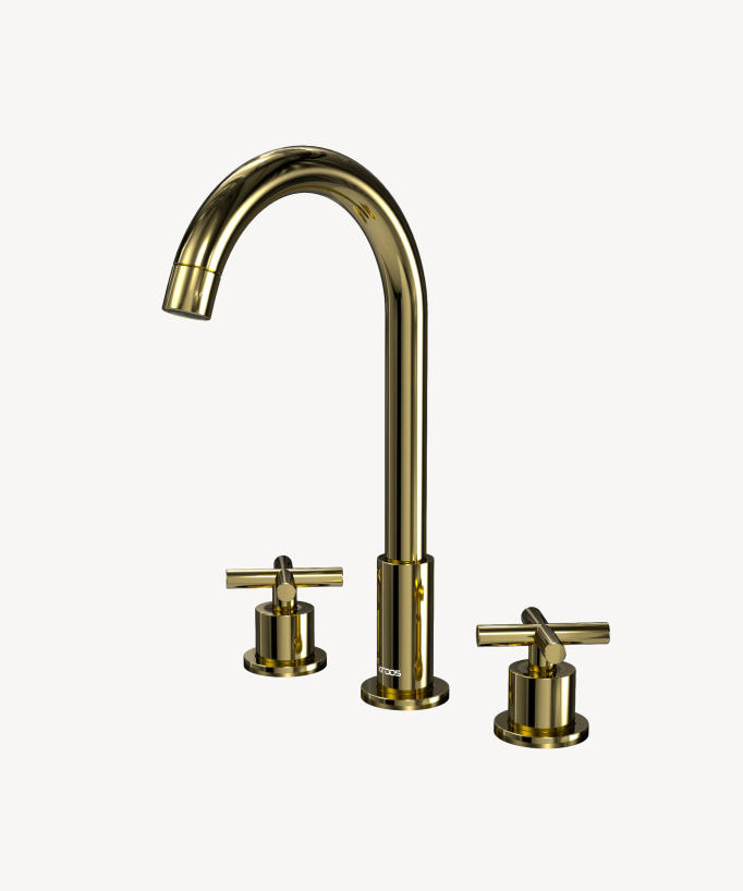 Deck-Mounted Basin Mixer, Gold - Corbeau