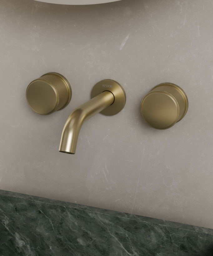 3-Hole Wall-Mounted Basin Mixer - Leros