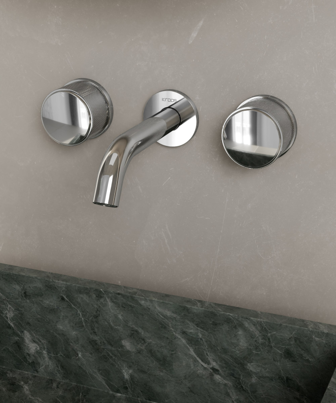 3-Hole Wall-Mounted Basin Mixer - Leros