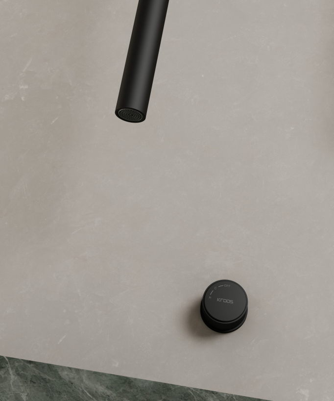 Ceiling-Mounted Basin Mixer Tap (No Flow Adjustment) - Black - Leros