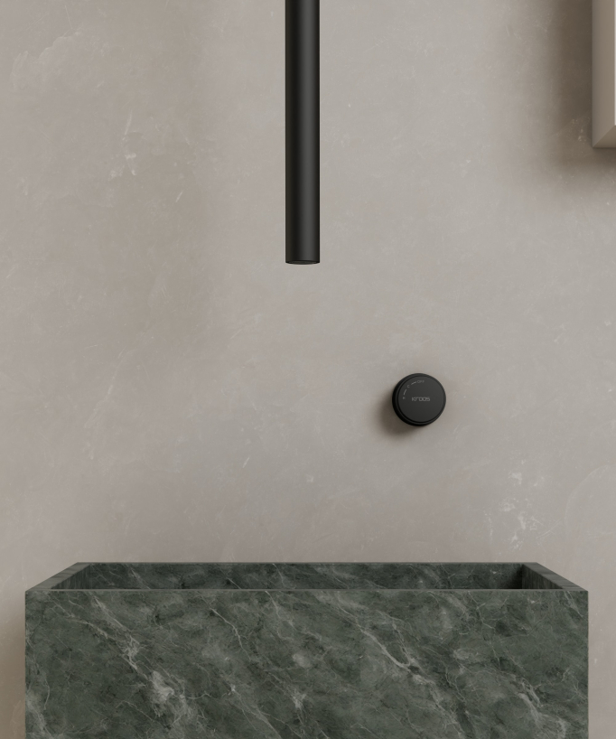 Ceiling-Mounted Basin Mixer Tap (No Flow Adjustment) - Black - Leros