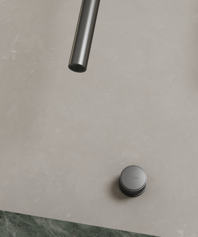 Ceiling-Mounted Basin Mixer Tap (No Flow Adjustment) - Gunmetal - Leros