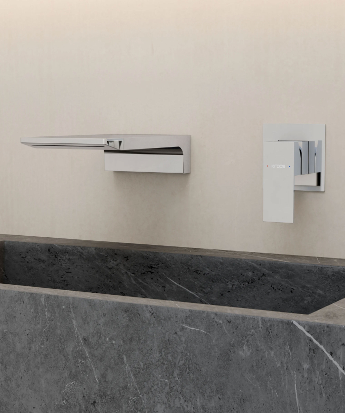 Wall-Mounted Waterfall Basin Mixer, Chrome - Thilia