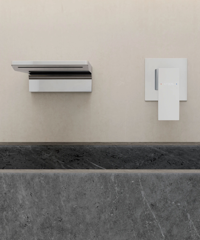 Wall-Mounted Waterfall Basin Mixer, Chrome - Thilia