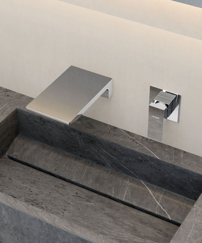 Wall-Mounted Waterfall Basin Mixer, Chrome - Thilia