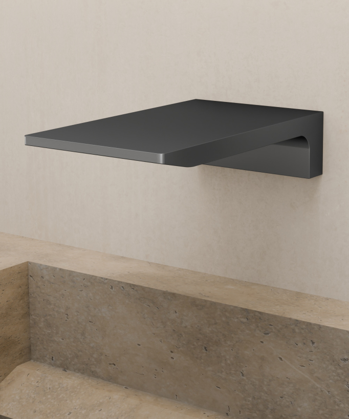 Wall-Mounted Waterfall Basin Mixer, Gunmetal - Thilia