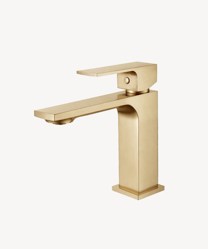 Single-hole basin mixer tap brushed gold – Sirius