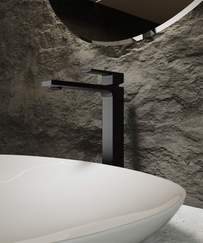 Tall basin mixer tap black – Sirius
