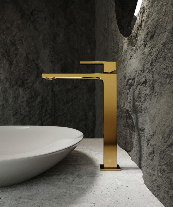 Tall basin mixer tap gold – Sirius