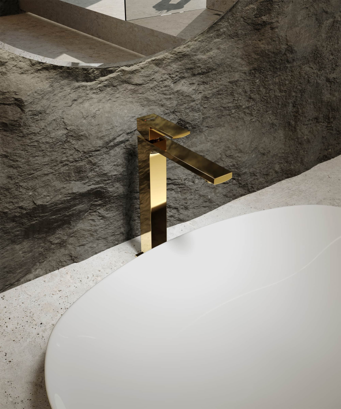 Tall basin mixer tap gold – Sirius