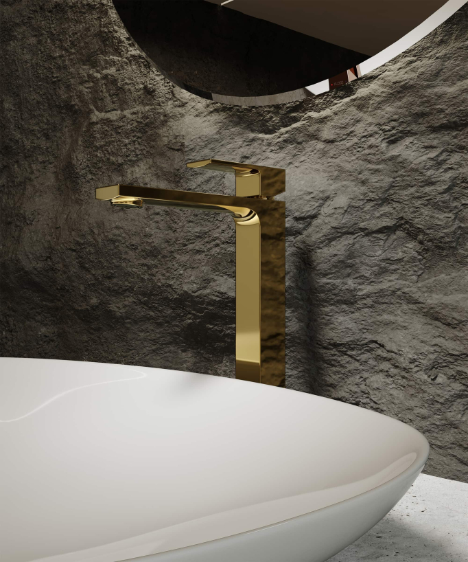 Tall basin mixer tap gold – Sirius