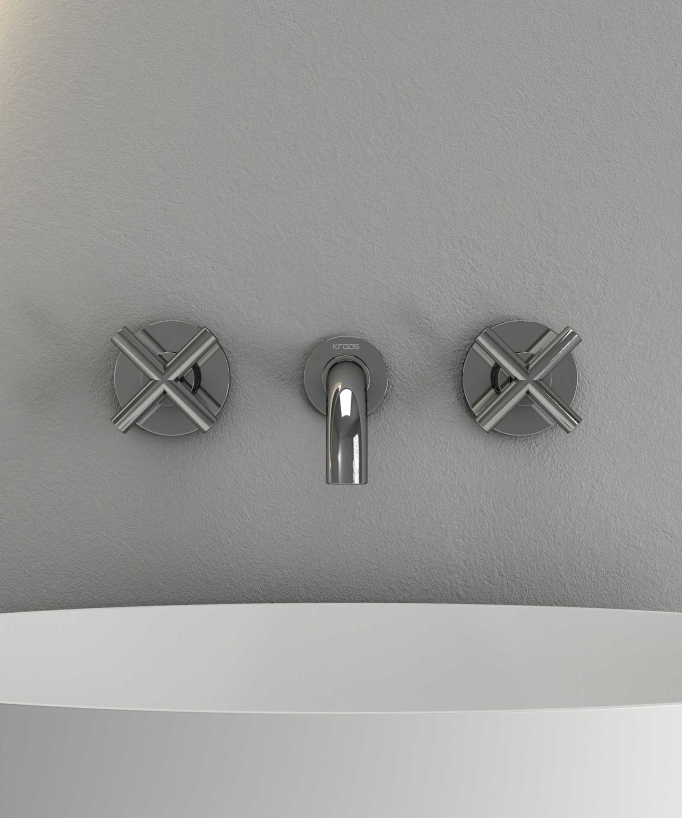 Wall-Mounted Basin Mixer, Chrome - Corbeau