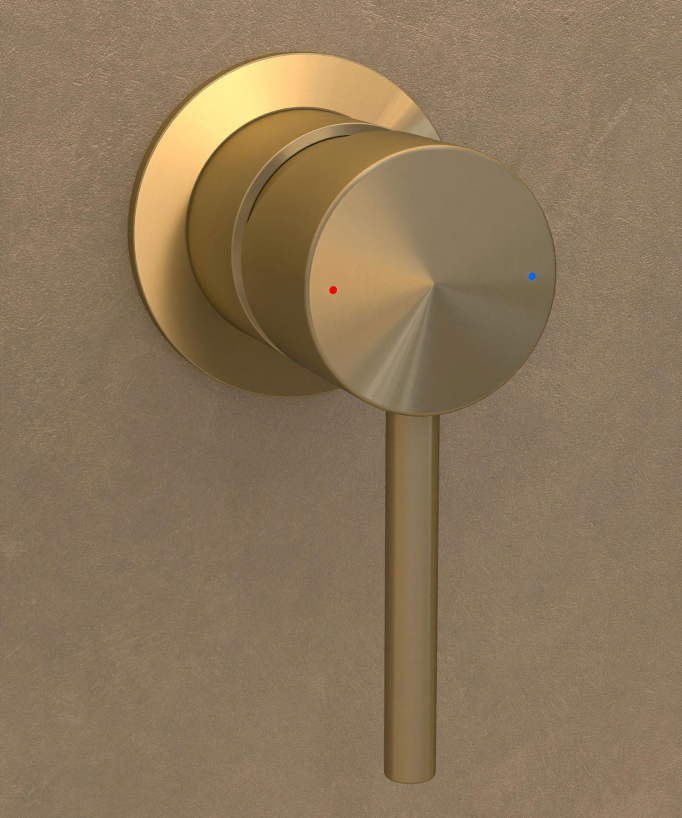 Wall-Mounted Basin Mixer, Brushed Gold - Corbeau