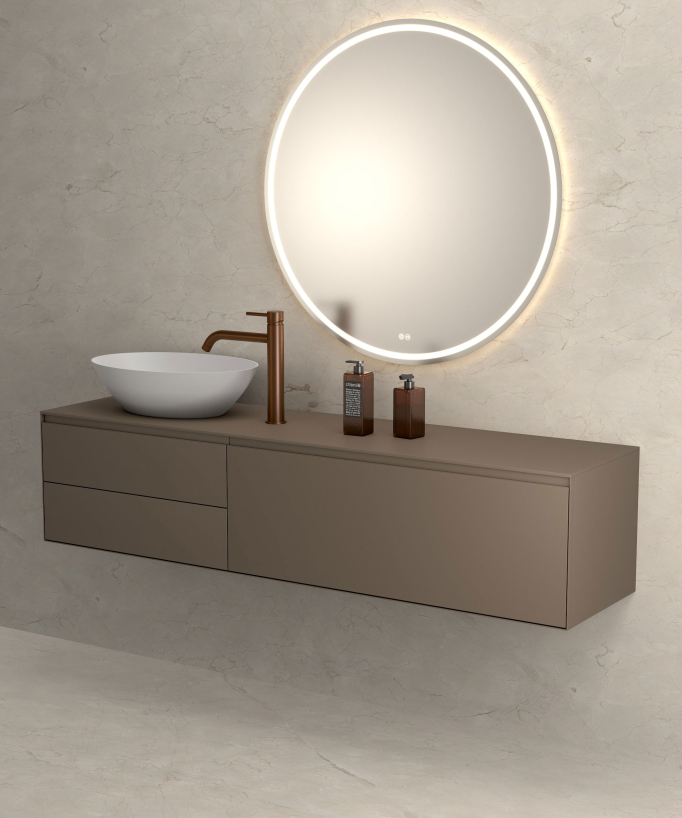 Tall Basin Mixer Tap with Long Spout, Brushed Rose Gold - Corbeau