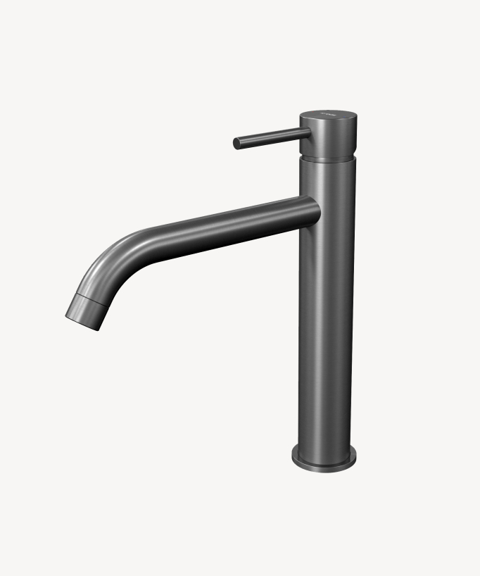 Tall Basin Mixer Tap with Long Spout, Gunmetal - Corbeau