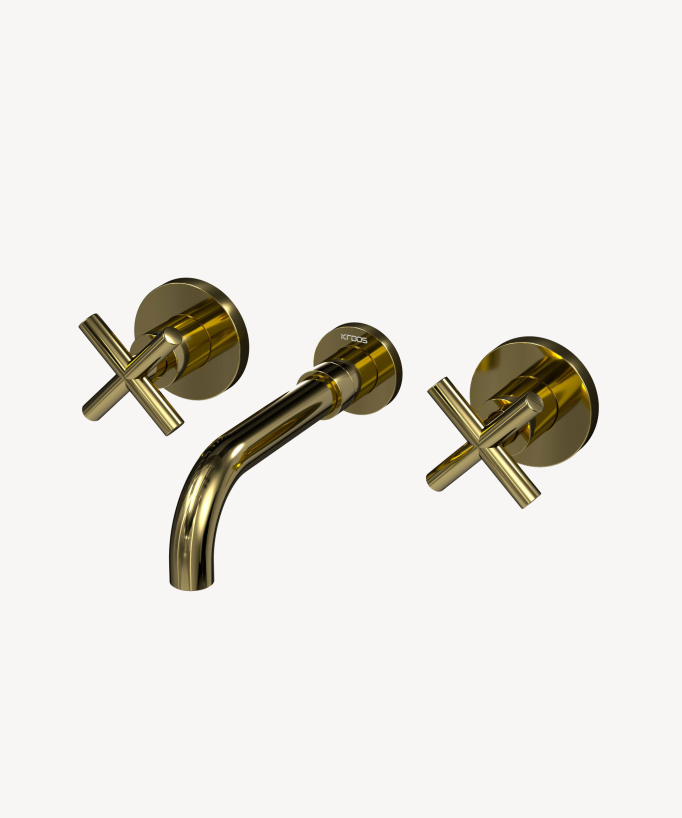 Wall-Mounted Basin Mixer, Gold - Corbeau