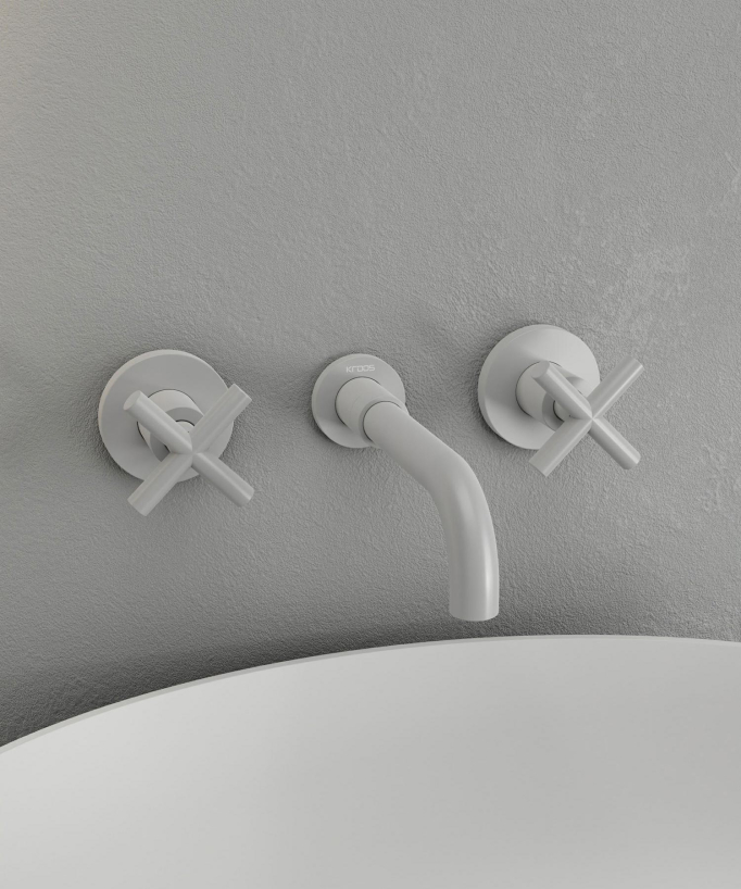 Wall-Mounted Basin Mixer, White - Corbeau