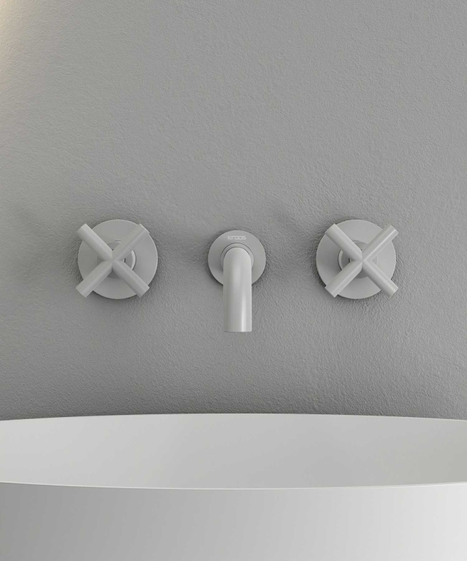 Wall-Mounted Basin Mixer, White - Corbeau