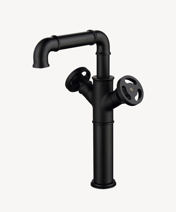 Industrial Style Basin Mixer Tap, Black - Gemma