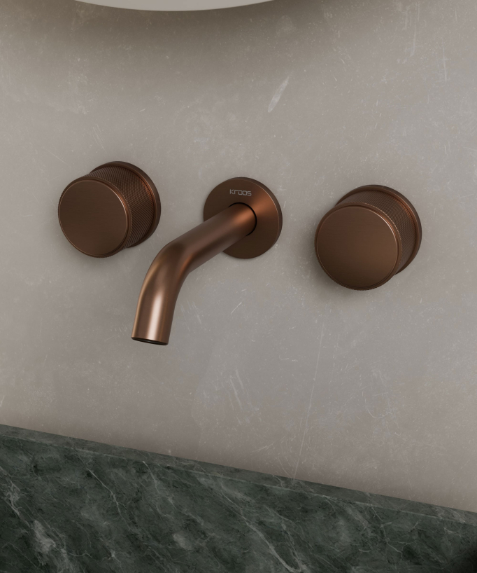 3-Hole Wall-Mounted Basin Mixer - Leros