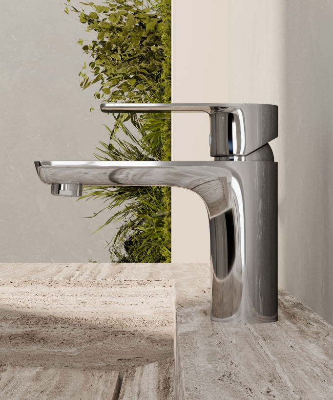 Countertop Basin Mixer Tap, Chrome - Nunki