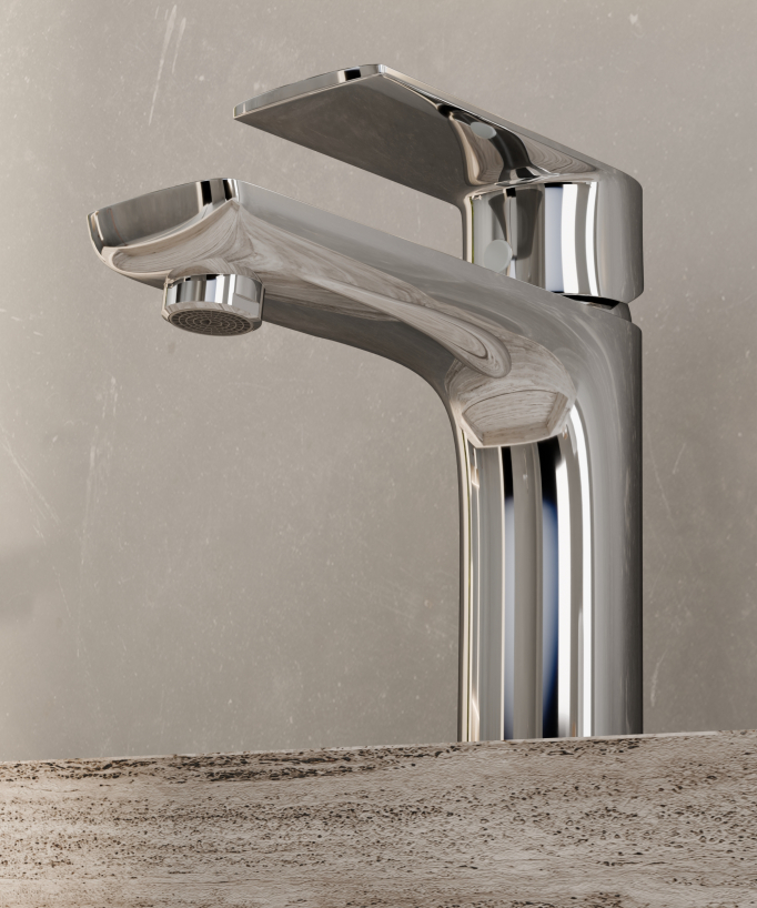 Countertop Basin Mixer Tap, Chrome - Nunki