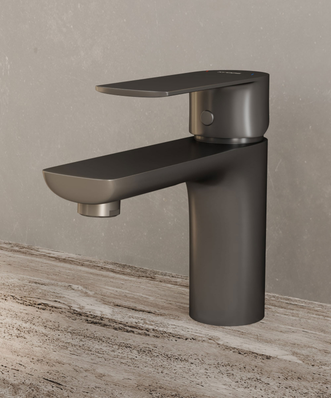 Countertop Basin Mixer Tap, Gunmetal - Nunki