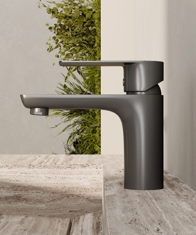Countertop Basin Mixer Tap, Gunmetal - Nunki