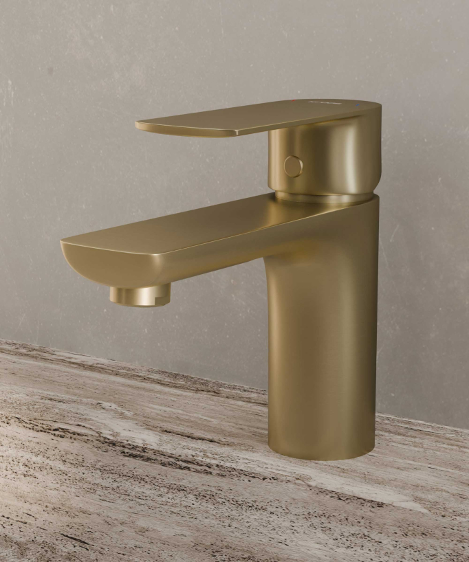 Countertop Basin Mixer Tap, Brushed Gold - Nunki