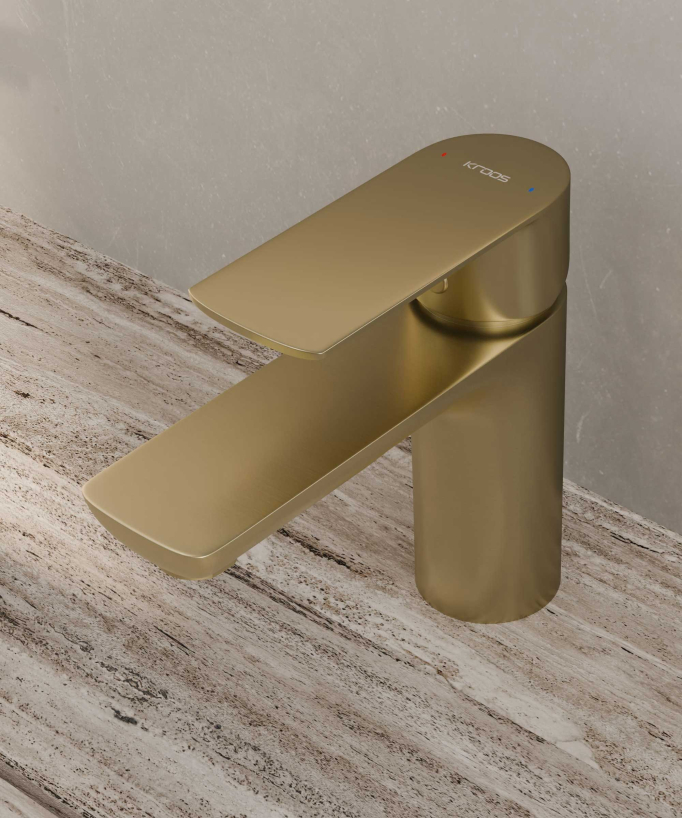 Countertop Basin Mixer Tap, Brushed Gold - Nunki