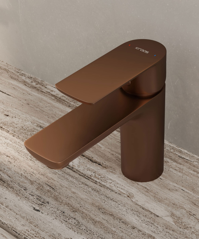 Countertop Basin Mixer Tap, Brushed Rose Gold - Nunki