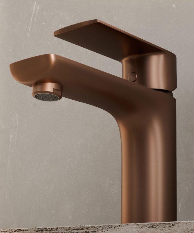 Countertop Basin Mixer Tap, Brushed Rose Gold - Nunki