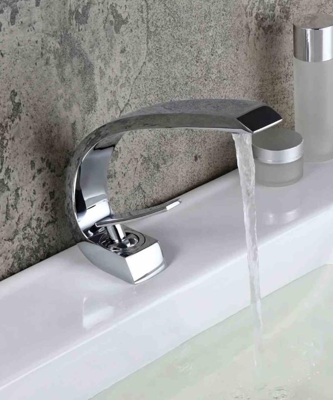 Basin Mixer Tap with Rounded Spout - Skyros