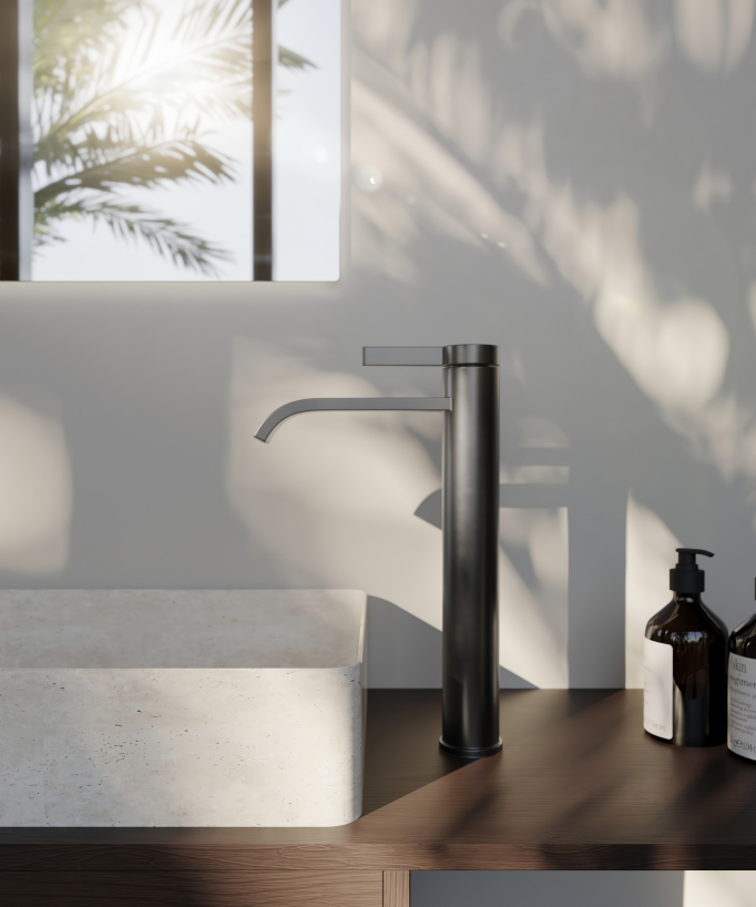Tall vessel basin mixer tap gunmetal – Fiumina