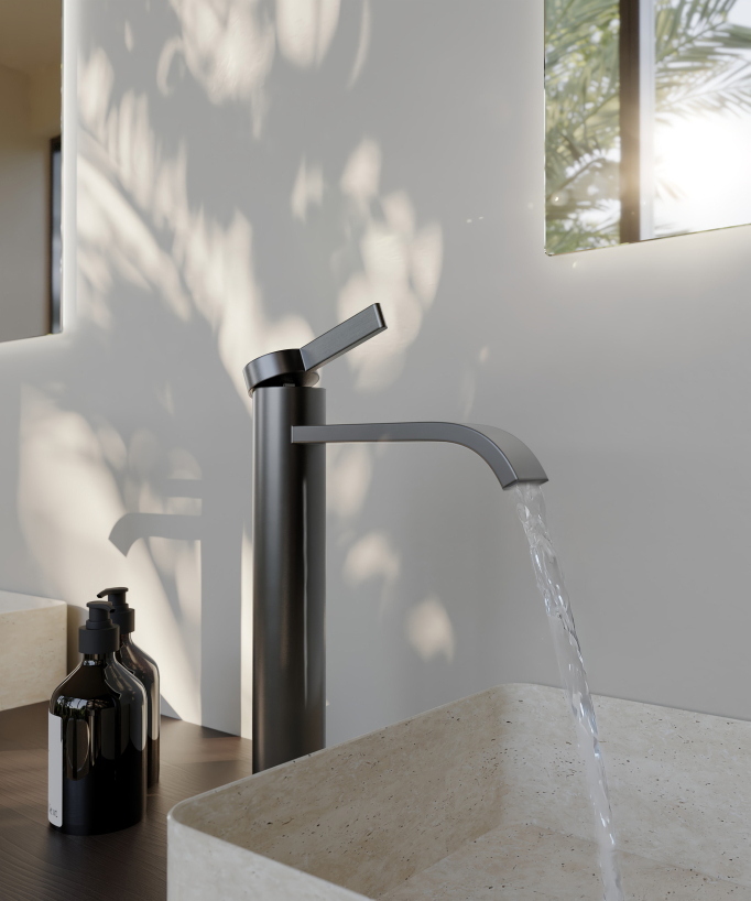 Tall vessel basin mixer tap gunmetal – Fiumina