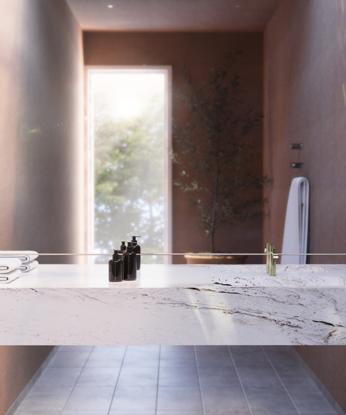 Basin mixer tap champagne – Fiumina