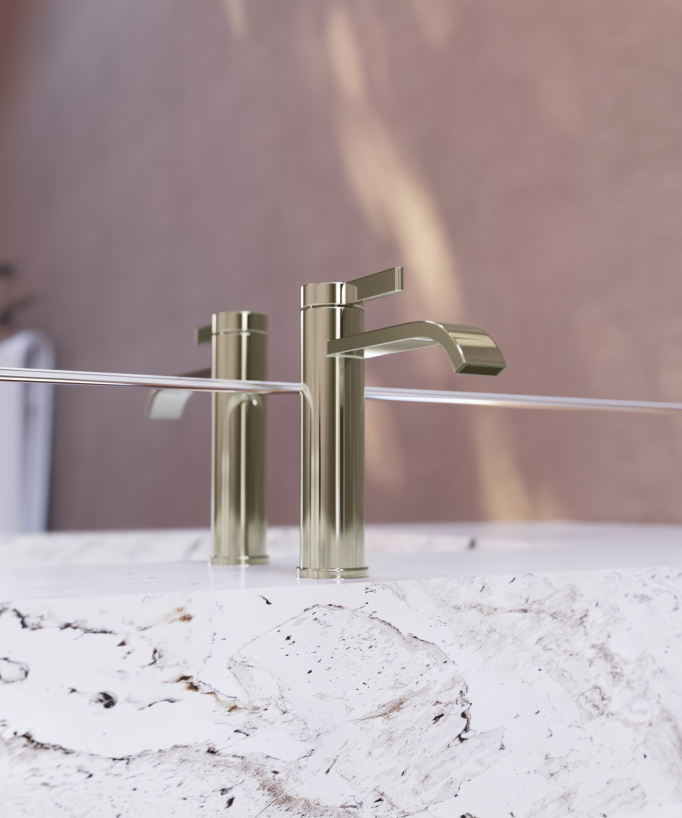 Basin mixer tap champagne – Fiumina